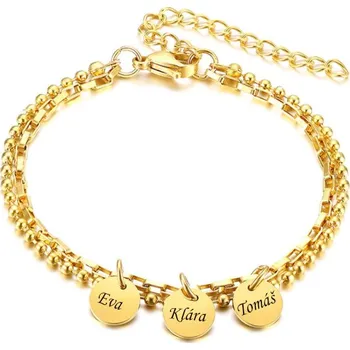 Náramek Dámský ocelový náramek Trinity zlatý