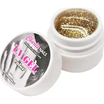 Charlie UV/LED gel 5ml - zlatý glitter č.425