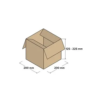 Úložný box Kartonové krabice 3VVL 200x200x125-225mm, 25 ks