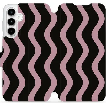 Pouzdro na mobilní telefon Flipové pouzdro Mobiwear - Samsung Galaxy A35 5G - VA54S Fialové vlnky (Knížkové flip pouzdro, obal, kryt na mobil Samsung Galaxy A35 5G - VA54S Fialové vlnky, materiál Umělá kůže + TPU - ochrana 360°, stojánek, silikonová vanička, magnetické zavírání)