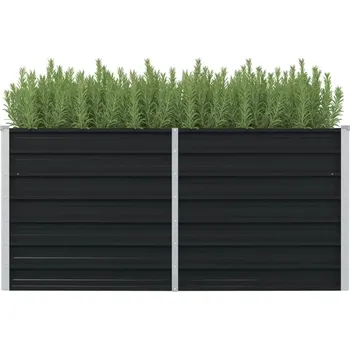 Vyvýšený záhon Vyvýšený záhon antracitový 160 x 80 x 77 cm pozinkovaná ocel