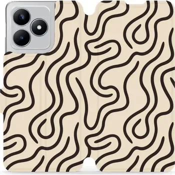 Pouzdro na mobilní telefon Flipové pouzdro Mobiwear - Realme C53 - VA60S Linky (Knížkové flip pouzdro, obal, kryt na mobil Realme C53 - VA60S Linky, materiál Umělá kůže + TPU - ochrana 360°, stojánek, silikonová vanička, magnetické zavírání)