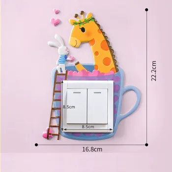 Samolepící dekorace Samolepka na vypínač svítí ve tmě Žirafa