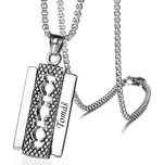 Ocelový přívěsek s řetízkem Žiletka Deluxe stříbrná