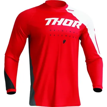 Moto dres Motokros dres Thor Sector Edge červený/bílý - VÝPRODEJ L