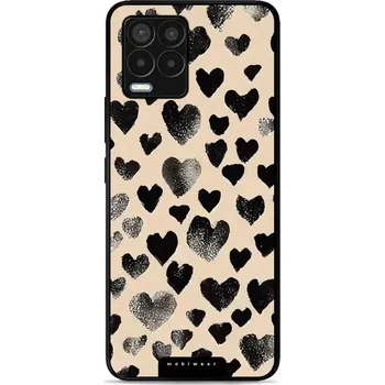 Pouzdro na mobilní telefon Lesklý kryt Mobiwear Glossy - Realme 8 Pro - GA51G Černá srdíčka (Prémiové lesklé pouzdro, obal, kryt Mobiwear Glossy na mobil Realme 8 Pro - GA51G Černá srdíčka, materiál Plast + TPU silikon - krytí po všech stranách, neošoupatelný potisk, tenké proveden