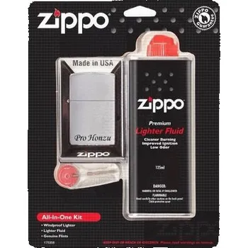 Zapalovač ZIPPO - Set Zapalovač, benzín, kamínky