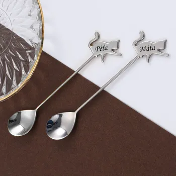 Příbor Ocelová lžička kočička dlouhá