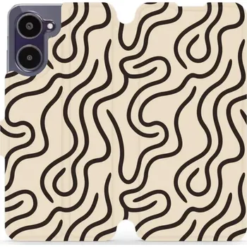 Pouzdro na mobilní telefon Flipové pouzdro Mobiwear - Realme 10 - VA60S Linky (Knížkové flip pouzdro, obal, kryt na mobil Realme 10 - VA60S Linky, materiál Umělá kůže + TPU - ochrana 360°, stojánek, silikonová vanička, magnetické zavírání)