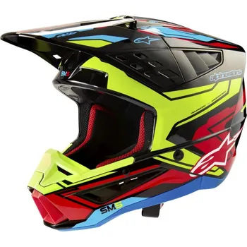 Helma na motorku Přilba S-M5 ACTION 2, ALPINESTARS (žlutá fluo/červená fluo) 2026 XS