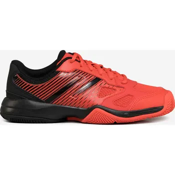 Pánské tenisky KUIKMA Dětské šněrovací boty na padel PS500 37 ČERNÁ|ČERVENÁ