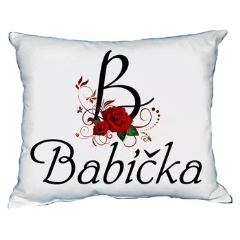 Dekorativní polštářek Polštář s dámským jménem BABIČKA Červený (polštářek dámské jméno )