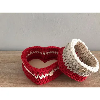 Úložný box Sada ručně háčkovaných košíků