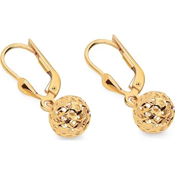 Náušnice Zlaté náušnice s třpytivými kuličkami IZ23752 + dárkové balení LUXUS zdarma