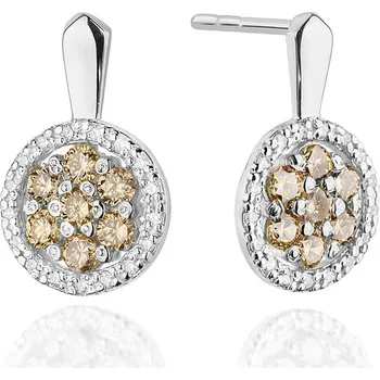 Hodinky Náušnice Bonore - Bílé Zlato 585 - Hnědý Diamant 128797