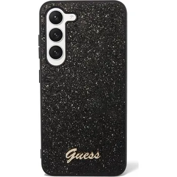 Guess PC/TPU Glitter Flakes Metal Logo Zadní Kryt pro Samsung Galaxy S23+ Black Guess prémiový ochranný kryt telefonu s motivem Guess, který nejen že váš telefon perfektně ochrání, ale také svým pove
