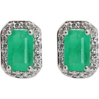 Náušnice Náušnice z bílého zlata se smaragdem a diamanty 54990