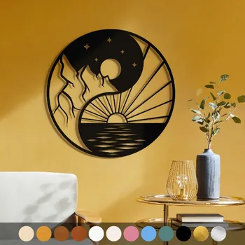 Obraz WoodenPuzzle.cz Dřevěný obraz - Jing Jang Barva: Modrá, Velikost: M