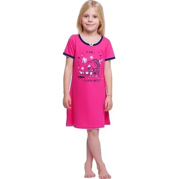 Dívčí noční košile Calvi Dívčí noční košile krátký rukáv 020 slůně růžová Barva: růžová, Velikost: 110