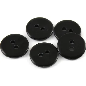 Knoflík Knoflík dvoudírkový - hladký - 24" - 15,24mm - černý