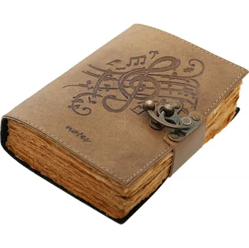 Karnevalový kostým Leather Journals Ručně vyráběný zápisník vázaný v kůži pro Hudebníky a Muzikanty