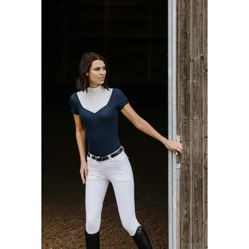 Jezdecké oblečení Dámské závodní tričko EQUITHÈME "LERMA" Černá M