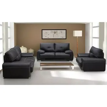 Sedací souprava Sedací souprava Omega 3+2+1, černá/bílá nit