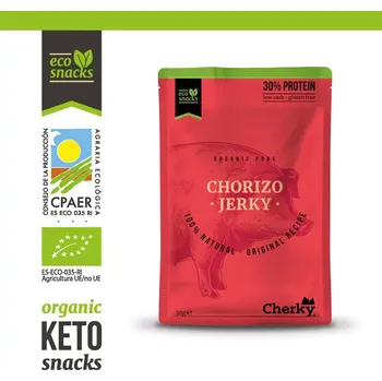 Sušené maso Cherky bio vepřové jerky s příchutí Chorizo 70 g