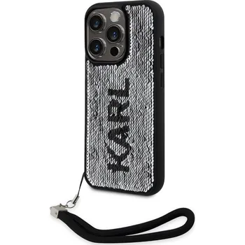 Karl Lagerfeld Sequins Reversible Zadní Kryt pro iPhone 14 Pro Black/Silver Noste své zařízení v moderním originálním Guess designovaném příslušenství, z vysoce kvalitních materiálů