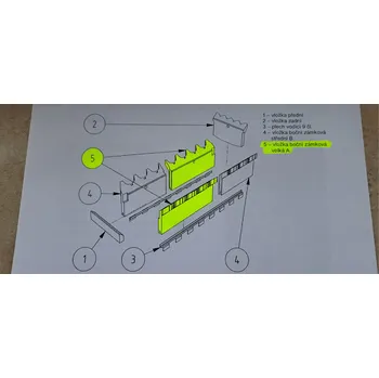 Příslušenství ke kotli Vetim U26ECO vložka keramická boční zámková velká A do kotle je třeba dvou kusů