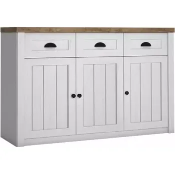 Komoda Komoda PROVENCE K3SP, bílá - borovice andersen / dub lefkas