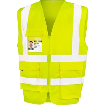 Pánská vesta Result Unisex těžká bezpečnostní vesta R477X Fluorescent Yellow 3XL
