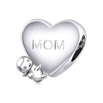 Náušnice For Silver Korálek MÁMA V SRDCI - STŘÍBRO 925