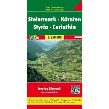 Cizojazyčná kniha Styria - Carinthia Road Map 1:250 000 - Freytag a Berndt