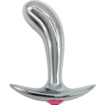 Zahnutý kovový anální kolík - S