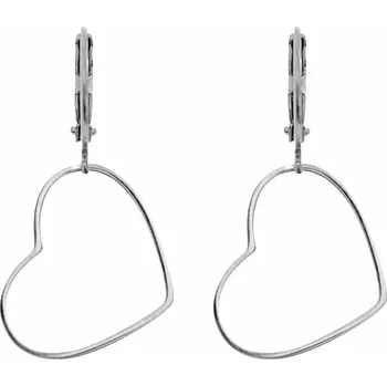 Módní doplněk JSB bijoux s.r.o. Ocelové náušnice klapky obrysové větší srdce bez krystalů