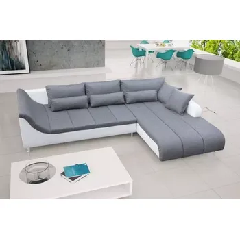 Sedací souprava LOFT rohová sedací souprava, pravá, bílá/šedá (soft 17/inari 94)