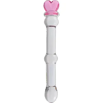 Dildo Skleněné dildo se srdíčkem - 17 cm