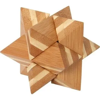 Hlavolam Eureka Toys Bamboo Star dřevěný hlavolam