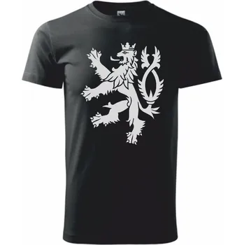 ON-DESIGN Tričko pánské/dětské s českým lvem 2 Velikost: XS, Barva potisku: stříbrná