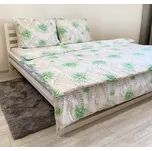 Povlečení bavlna bílé/zelené květy Harmonia rozměr povlečení cm: 240x220, 2 ks 70x90