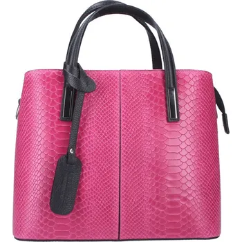 Kabelka Kožená fuchsiově růžová dámská kabelka do ruky v kroko designu Merle