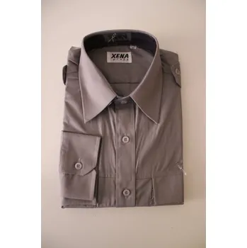 Pánská košile Košile pilotka pánská XENA dlouhý rukáv - šedá Velikost: 39