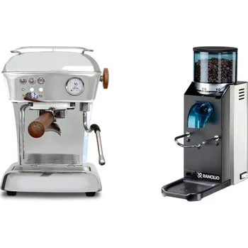 Set domácích spotřebičů Ascaso Dream PID, leštěný hliník + Rancilio Rocky Doserless
