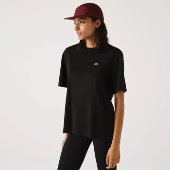 Dámské Tričko s krátkým rukávem LACOSTE TEE-SHIRT & TURTLE NECK SHIRT TF5441.031 – Černá M