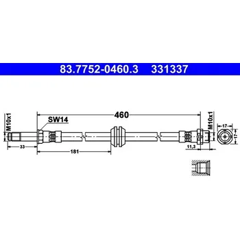 Brzdový systém Brzdová hadice ATE 83.7752-0460.3