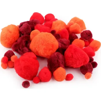 Bambulky mix velikostí, barva 4 červená