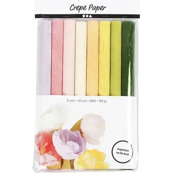 Krepový papír creativ company Krepový papír sada - pastelový mix (8ks)