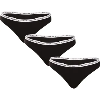 Kalhotky 3PACK dámská tanga Tommy Hilfiger černá (UW0UW02829 0R7) L