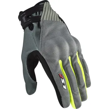 Rukavice LS2 DART 2 MAN GLOVES GREY H-V YELLOW - M